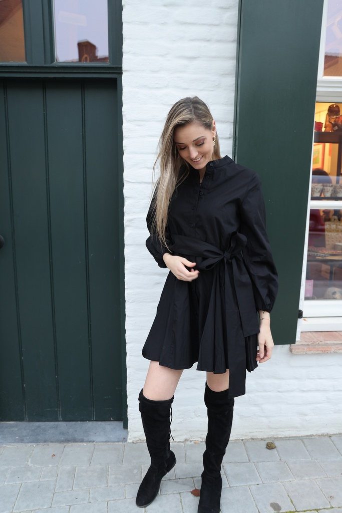 WINTER 23' - COTTON SHIRT DRESS BLACK