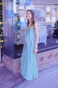 GREEN SATIN IBIZA DRESS TU