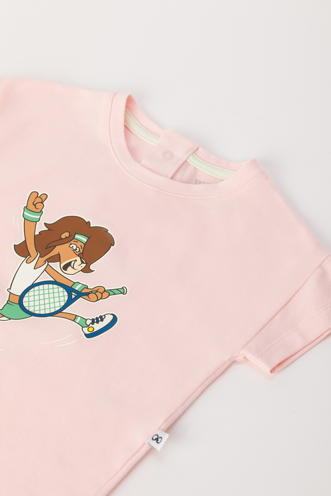 Meisje pyjama korte mouw roze tennis