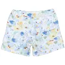 SWIM SHORT FLOWER YELLOW-LIGHT BLUE