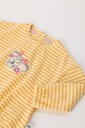 Meisjes pyjama, geel-mauve gestreept