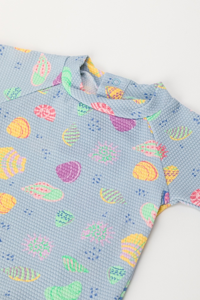 unisex zwem tshirt schelpen print