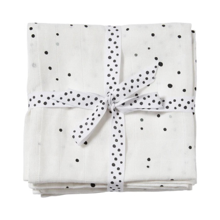 Done by Deer - Burp cloth 2-pack, Dreamy dots, White (per 3 pcs)