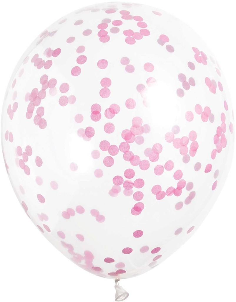 clear ballon met rose confetti
