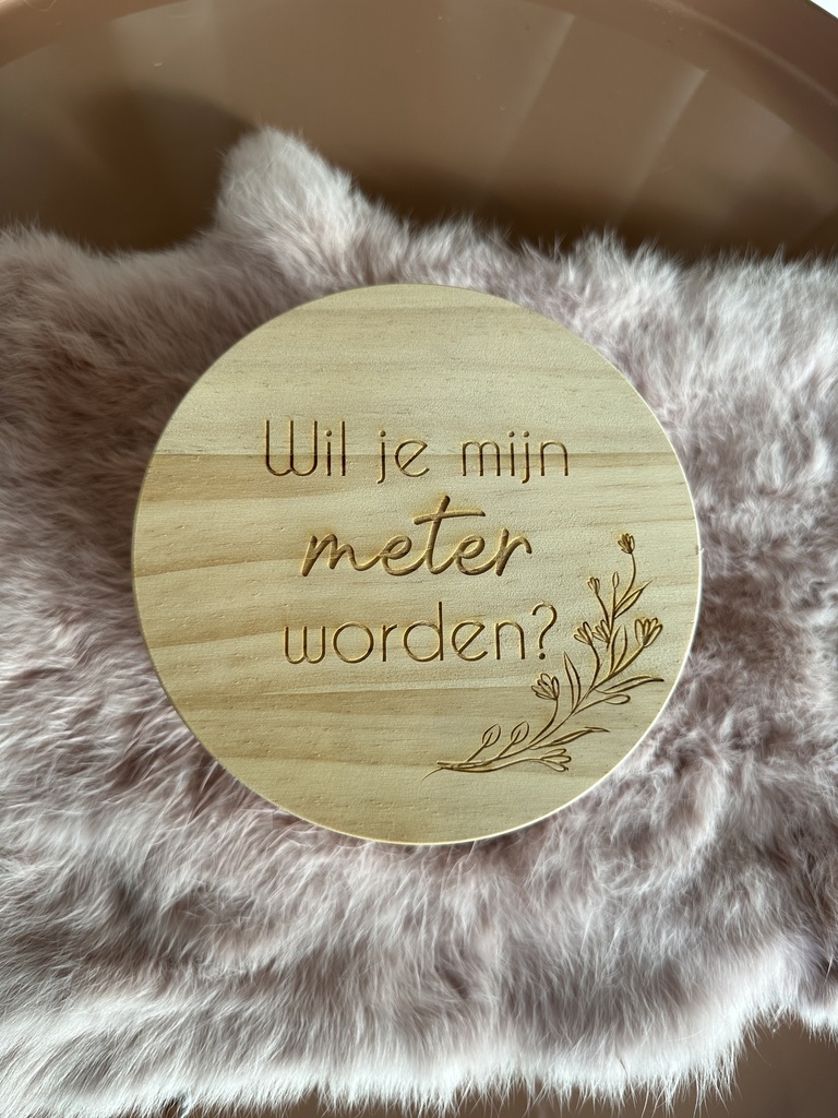 Luxe geurkaars met houten deksel en 3 houten wieken N°2 - Frosted Blush - Wil je mijn meter worden? + HALVE KRANS 