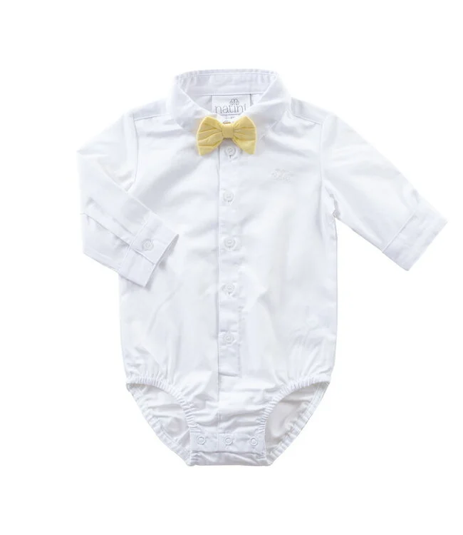 BODYSHIRT PIERROT BOW WHITE