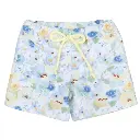 SWIM SHORT FLOWER YELLOW-LIGHT BLUE