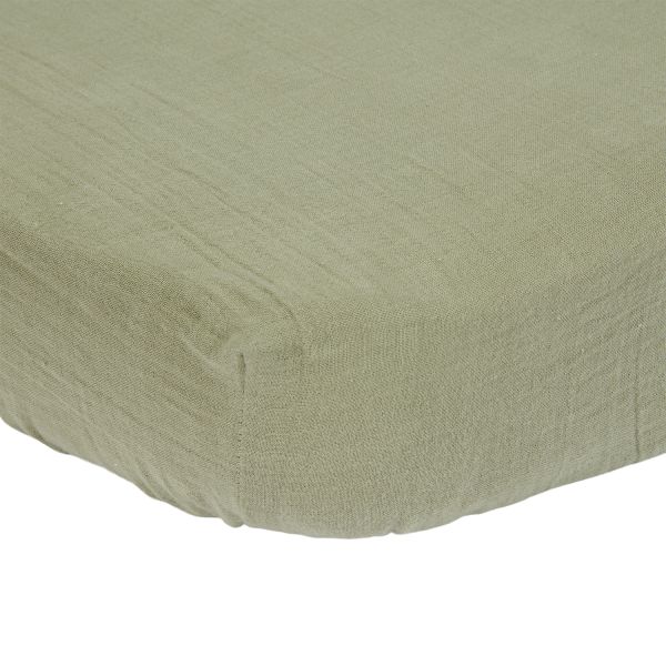 Little Dutch Hoeslaken Hydrofiel - 70 x 140 cm - Olive