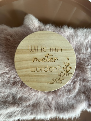 Luxe geurkaars met houten deksel en 3 houten wieken N°2 - Frosted Blush - Wil je mijn meter worden? + HALVE KRANS 
