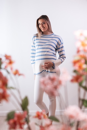 Striped Sweater - Blue/White