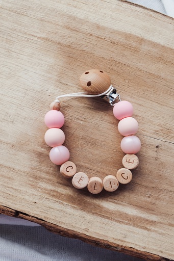 Speenkoord basic roze - Model Celice