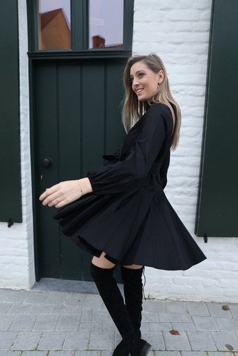 WINTER 23' - COTTON SHIRT DRESS BLACK
